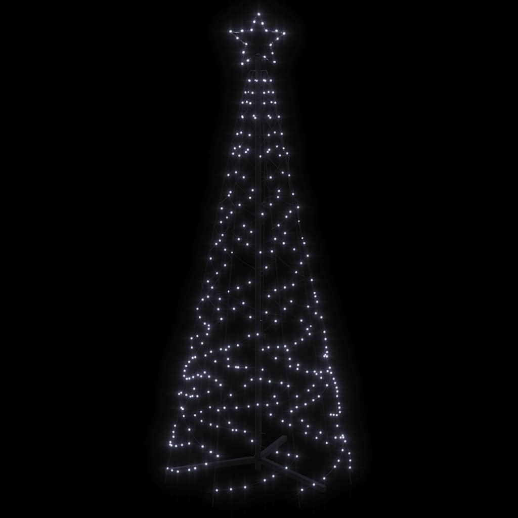 vidaXL Brad de Crăciun conic, 200 LED-uri, alb rece, 70x180 cm