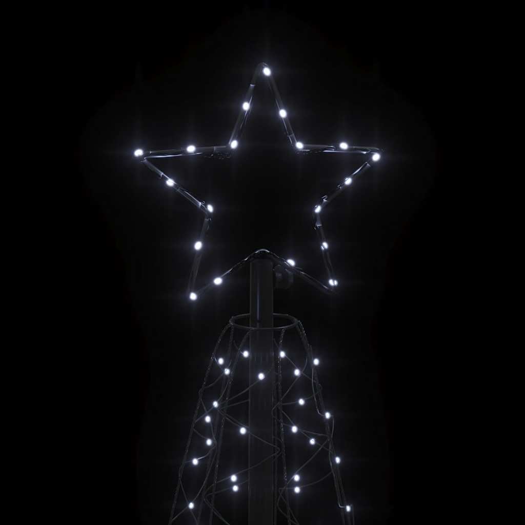 vidaXL Brad de Crăciun conic, 200 LED-uri, alb rece, 70x180 cm