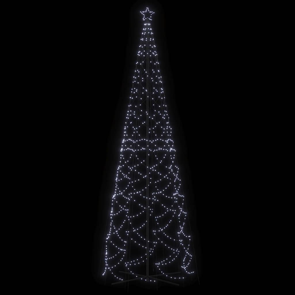 vidaXL Brad de Crăciun conic, 1400 LED-uri, alb rece, 160x500 cm vidaXL Brad de Crăciun conic, 1400 LED-uri, alb rece, 160x500 cm