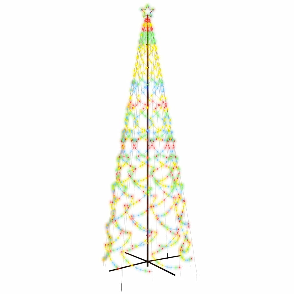 vidaXL Brad de Crăciun conic, 1400 LED-uri, multicolor, 160x500 cm vidaXL Brad de Crăciun conic, 1400 LED-uri, multicolor, 160x500 cm