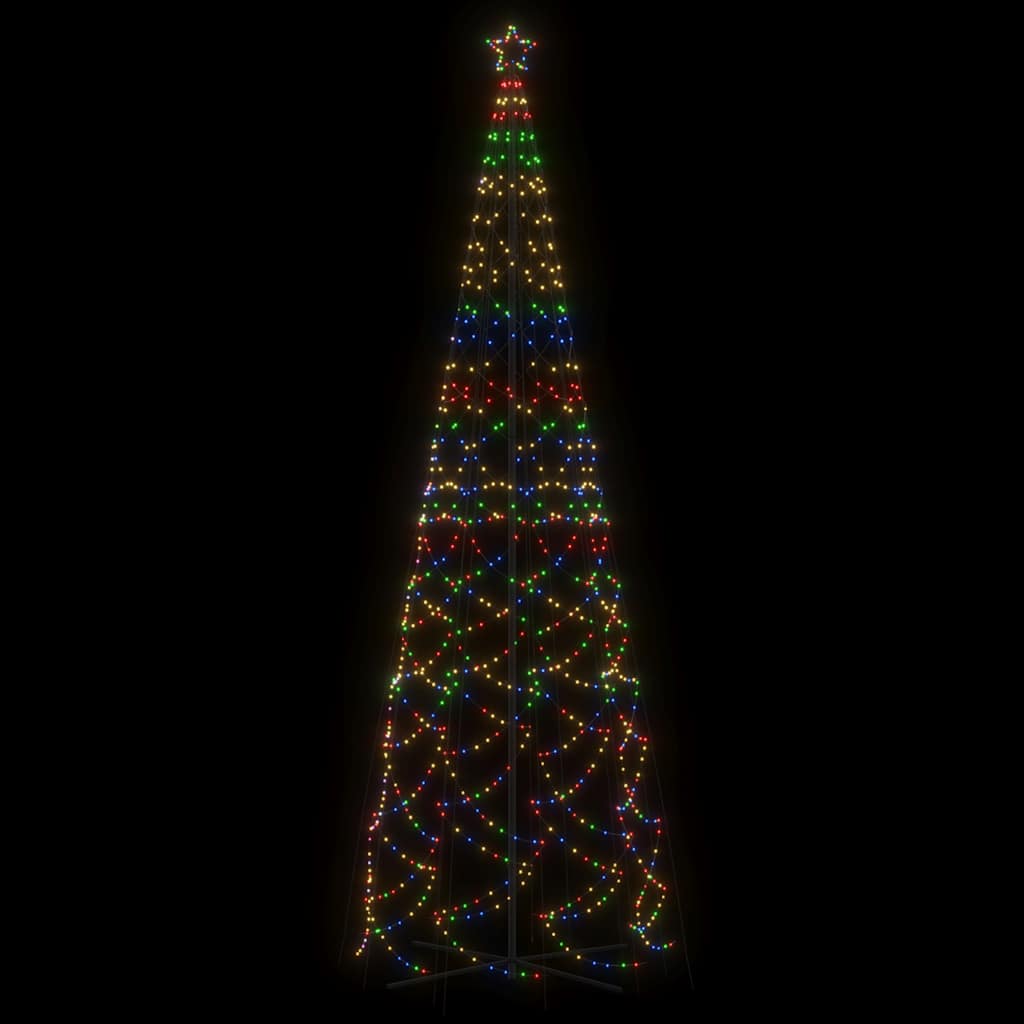 vidaXL Brad de Crăciun conic, 1400 LED-uri, multicolor, 160x500 cm vidaXL Brad de Crăciun conic, 1400 LED-uri, multicolor, 160x500 cm