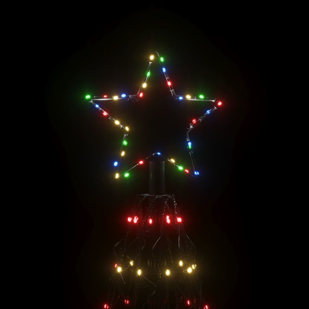 vidaXL Brad de Crăciun conic, 1400 LED-uri, multicolor, 160x500 cm vidaXL Brad de Crăciun conic, 1400 LED-uri, multicolor, 160x500 cm