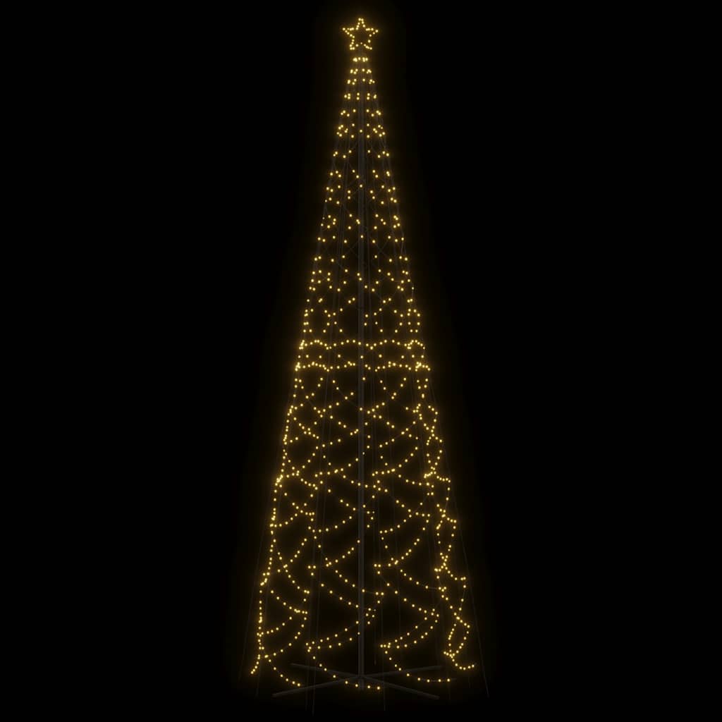 vidaXL Brad de Crăciun conic, 1400 LED-uri, alb cald, 160x500 cm vidaXL Brad de Crăciun conic, 1400 LED-uri, alb cald, 160x500 cm