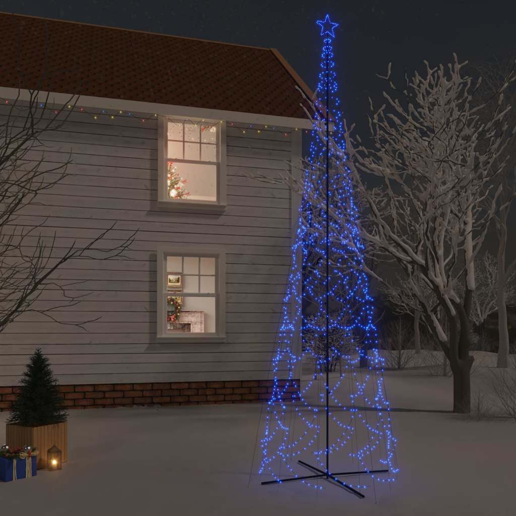 vidaXL Brad de Crăciun conic, 3000 LED-uri, albastru, 230x800 cm vidaXL Brad de Crăciun conic, 3000 LED-uri, albastru, 230x800 cm