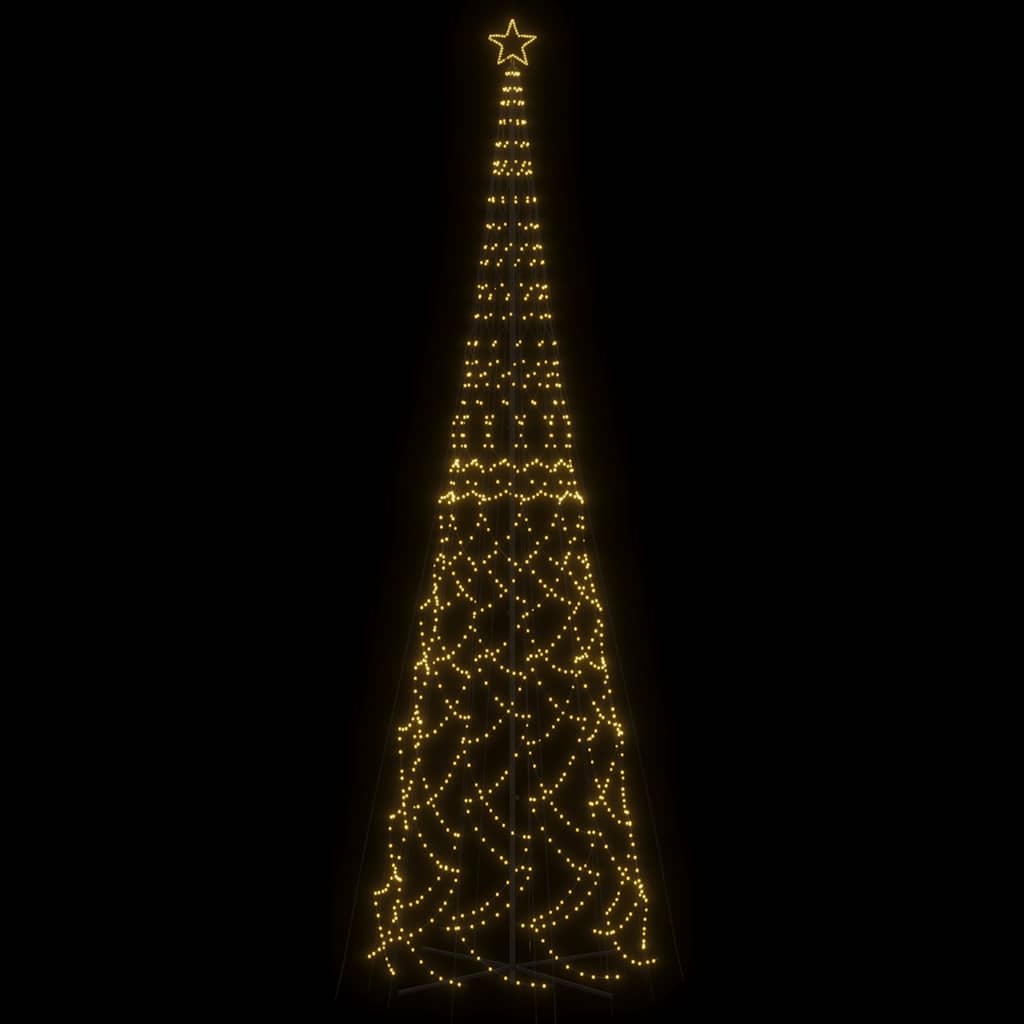 vidaXL Brad de Crăciun conic, 3000 LED-uri, alb cald, 230x800 cm