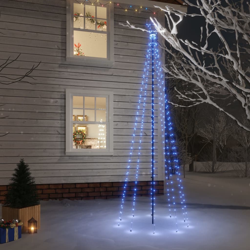 vidaXL Brad de Crăciun, 310 LED-uri albastre, 300 cm, cu țăruș vidaXL Brad de Crăciun, 310 LED-uri albastre, 300 cm, cu țăruș