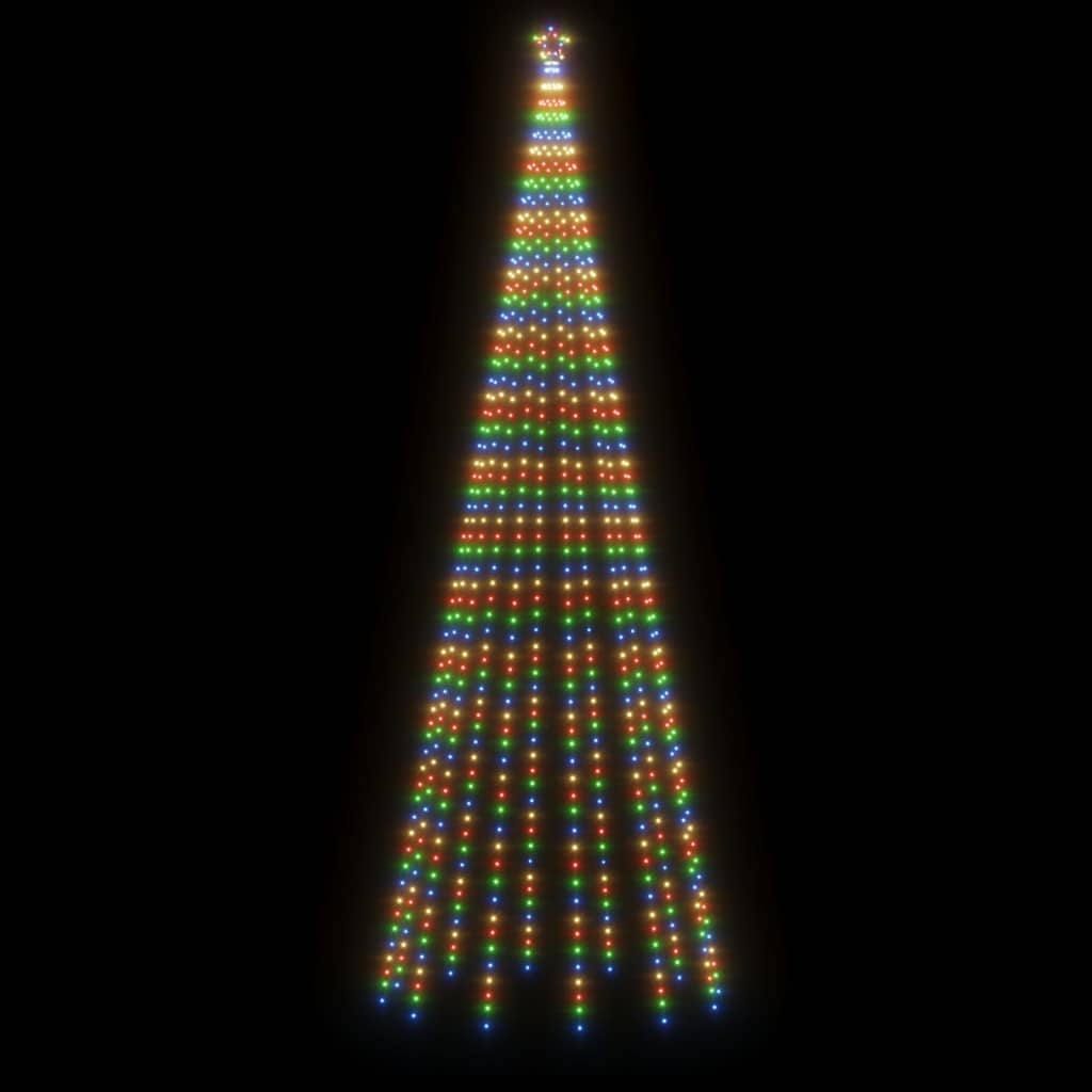 vidaXL Brad de Crăciun cu țăruș, 732 LED-uri, multicolor, 500 cm