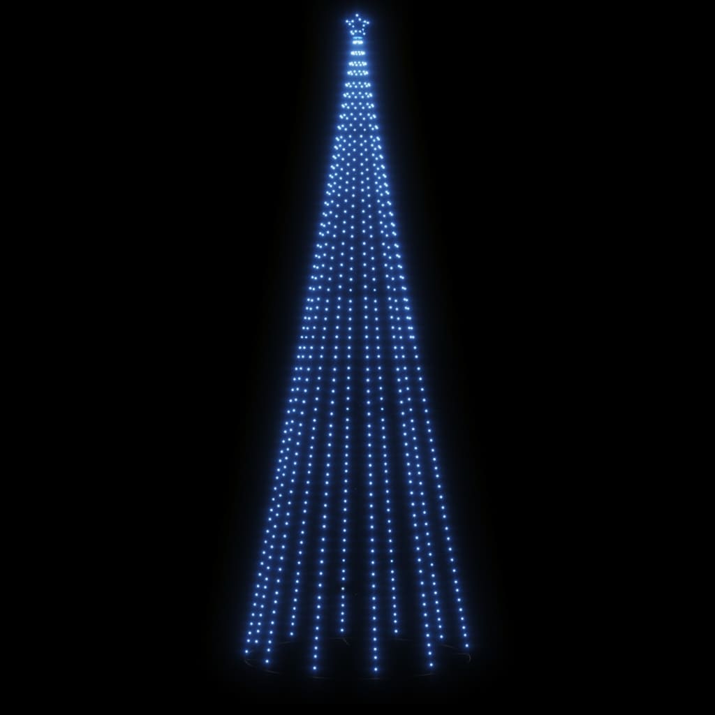 vidaXL Brad de Crăciun cu țăruș, 732 LED-uri, albastru, 500 cm