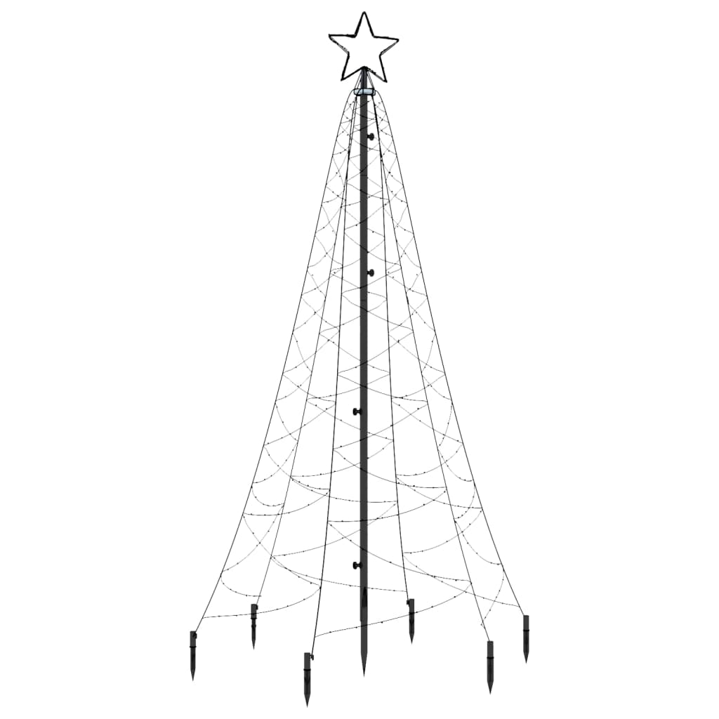 vidaXL Brad de Crăciun cu țăruș, 200 LED-uri, albastru, 180 cm vidaXL Brad de Crăciun cu țăruș, 200 LED-uri, albastru, 180 cm