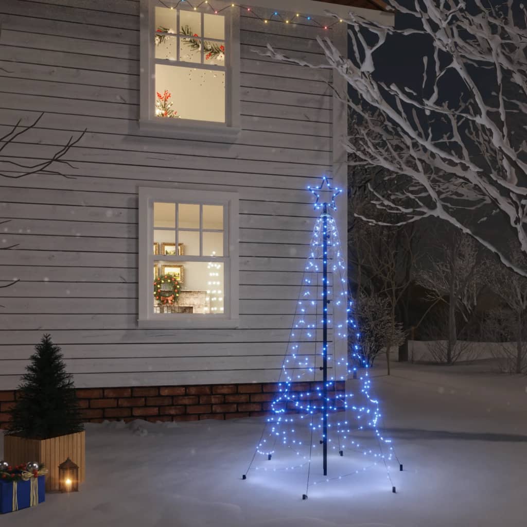 vidaXL Brad de Crăciun cu țăruș, 200 LED-uri, albastru, 180 cm vidaXL Brad de Crăciun cu țăruș, 200 LED-uri, albastru, 180 cm