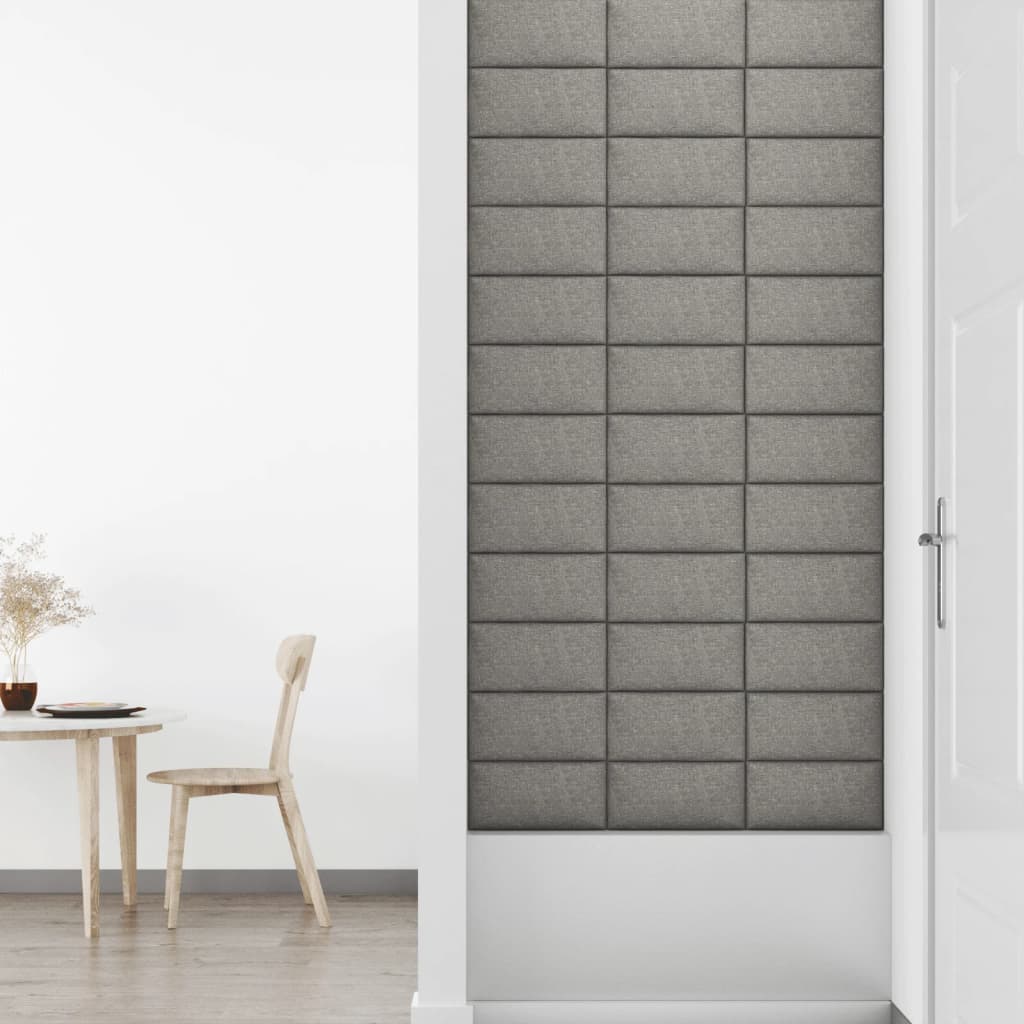 vidaXL Panouri de perete 12 buc. gri deschis 30x15 cm textil 0,54 m²