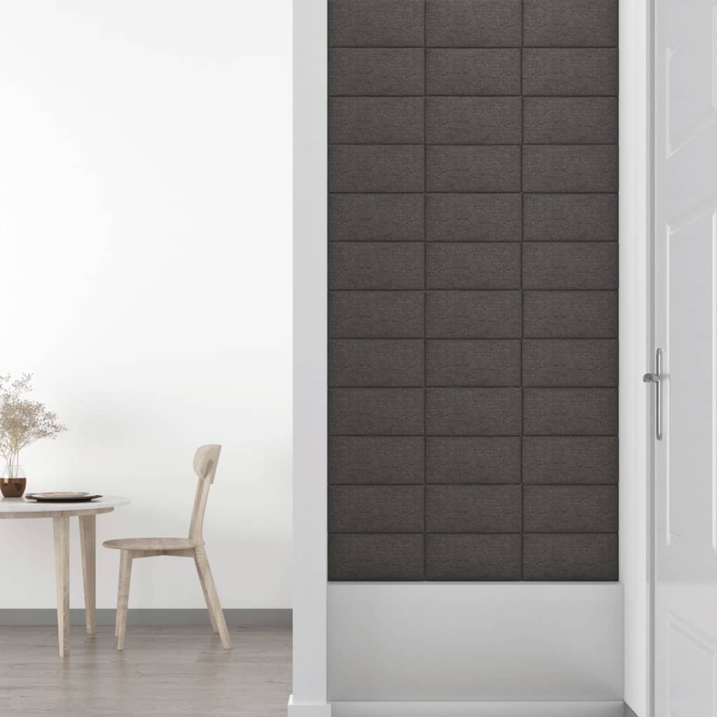vidaXL Panouri de perete 12 buc. gri închis 30x15 cm textil 0,54 m² vidaXL Panouri de perete 12 buc. gri închis 30x15 cm textil 0,54 m²