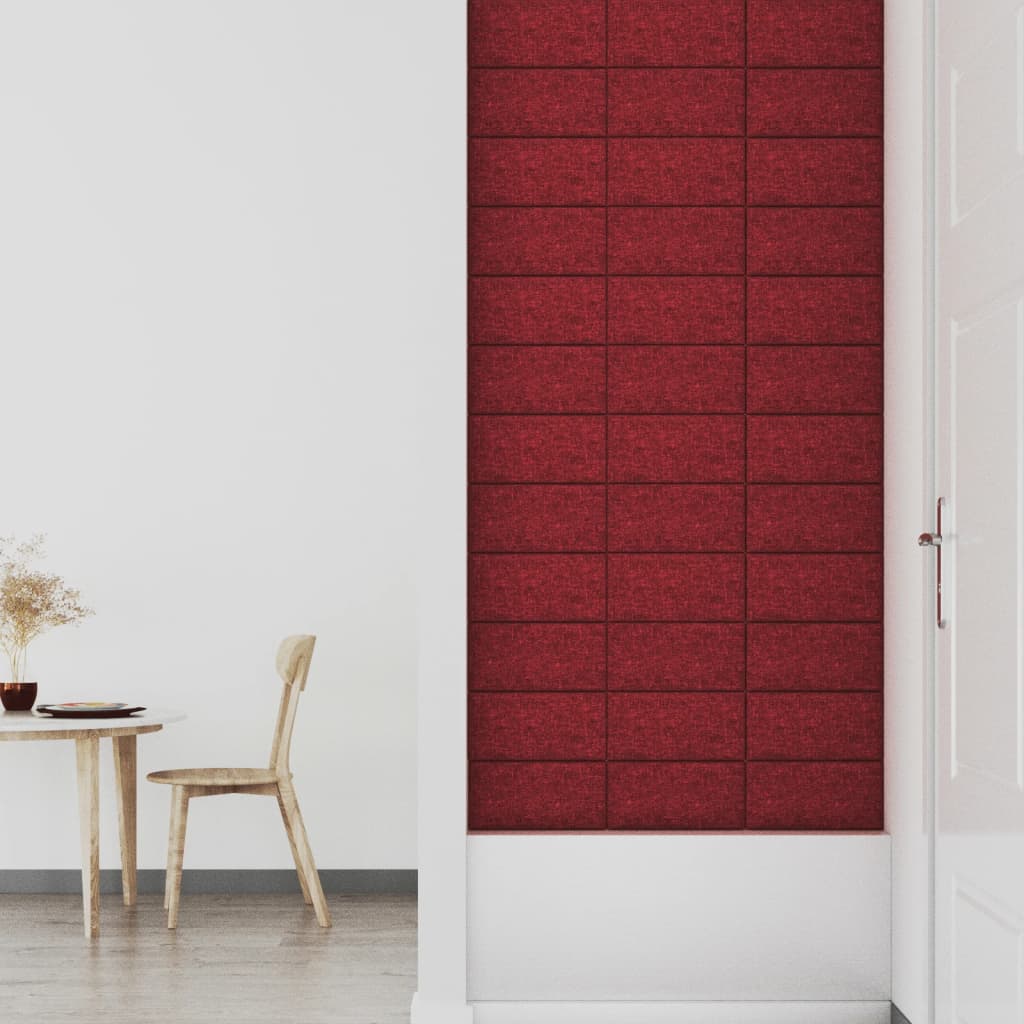 vidaXL Panouri de perete, 12 buc., roșu vin, 30x15 cm, textil, 0,54 m² vidaXL Panouri de perete, 12 buc., roșu vin, 30x15 cm, textil, 0,54 m²