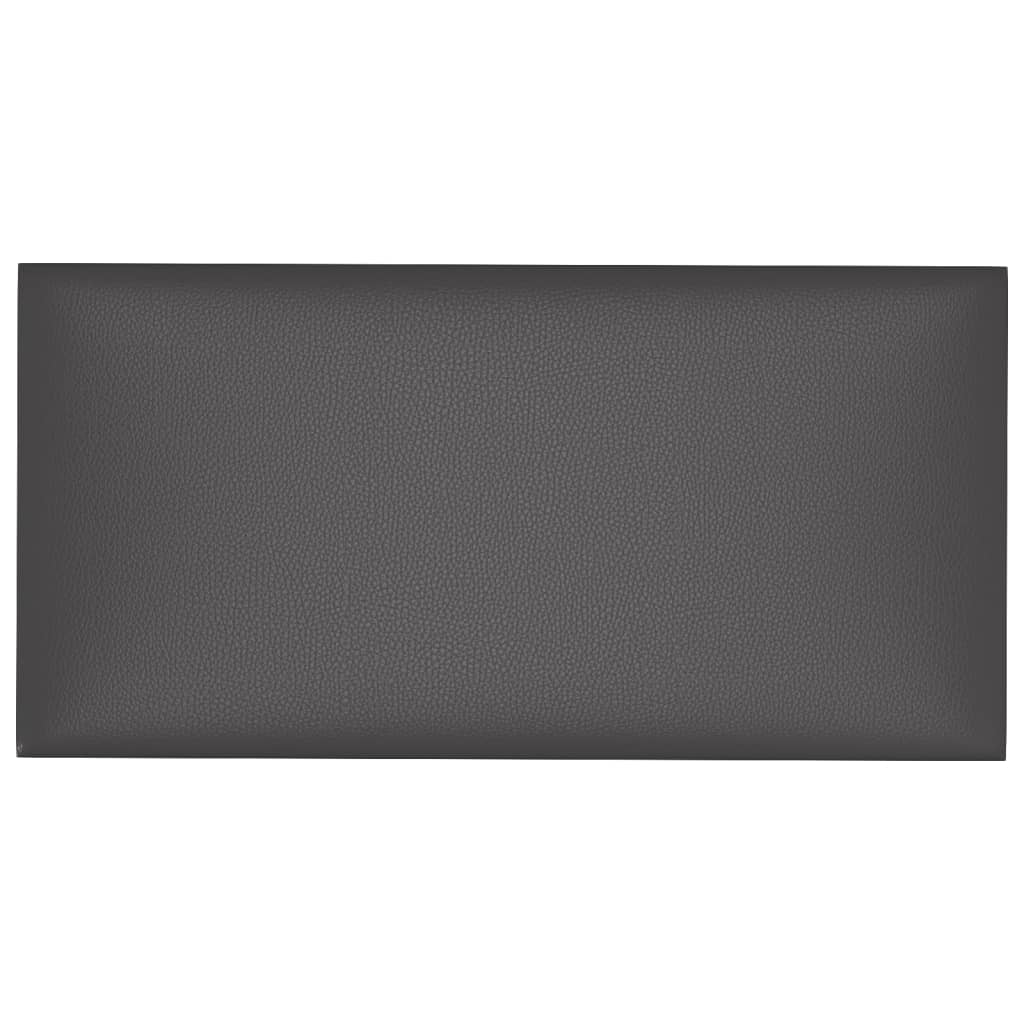 vidaXL Panouri de perete 12 buc. gri, 30x15 cm piele ecologică 0,54 m²
