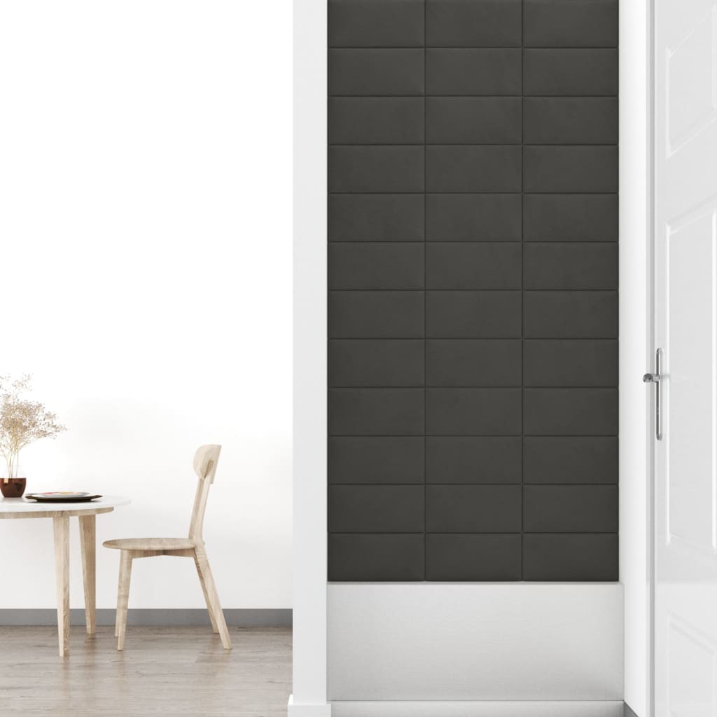 vidaXL Panouri de perete 12 buc. gri închis 30x15 cm catifea 0,54 m² vidaXL Panouri de perete 12 buc. gri închis 30x15 cm catifea 0,54 m²