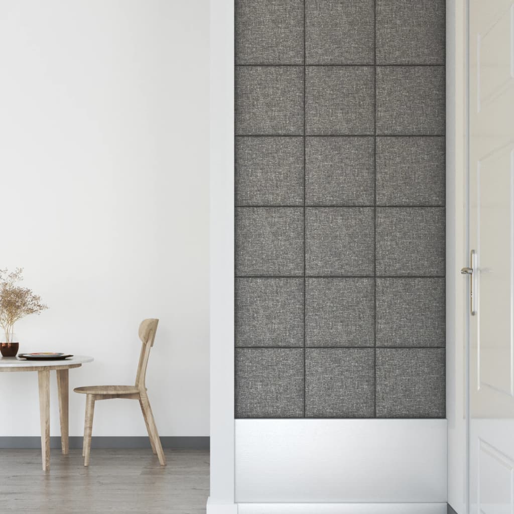 vidaXL Panouri de perete 12 buc. gri deschis 30x30 cm textil 1,08 m² vidaXL Panouri de perete 12 buc. gri deschis 30x30 cm textil 1,08 m²