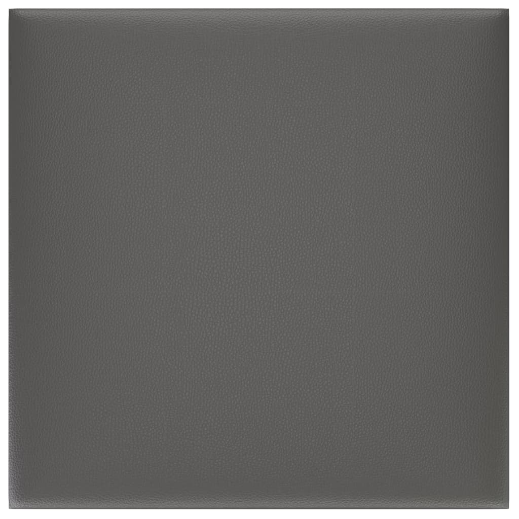 vidaXL Panouri perete 12 buc. gri, 30x30 cm, piele ecologică, 1,08 m²