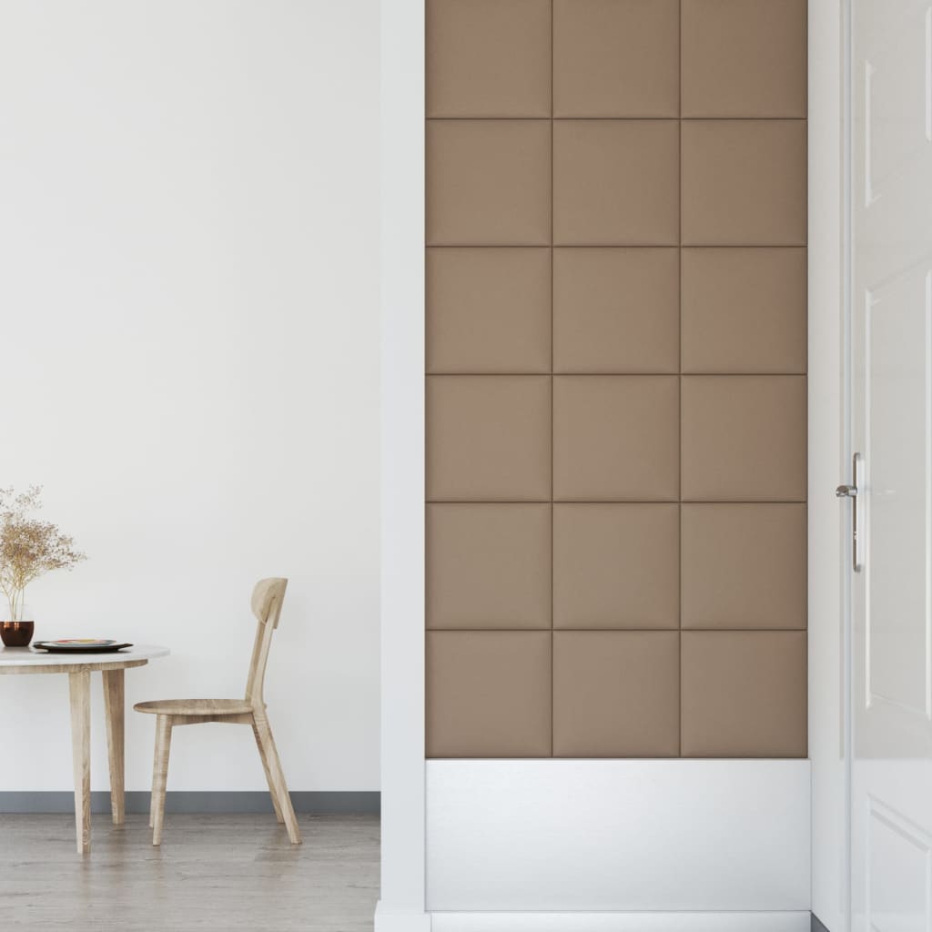 vidaXL Panouri de perete 12 buc. cappuccino 30x30 cm piele eco 1,08 m² vidaXL Panouri de perete 12 buc. cappuccino 30x30 cm piele eco 1,08 m²