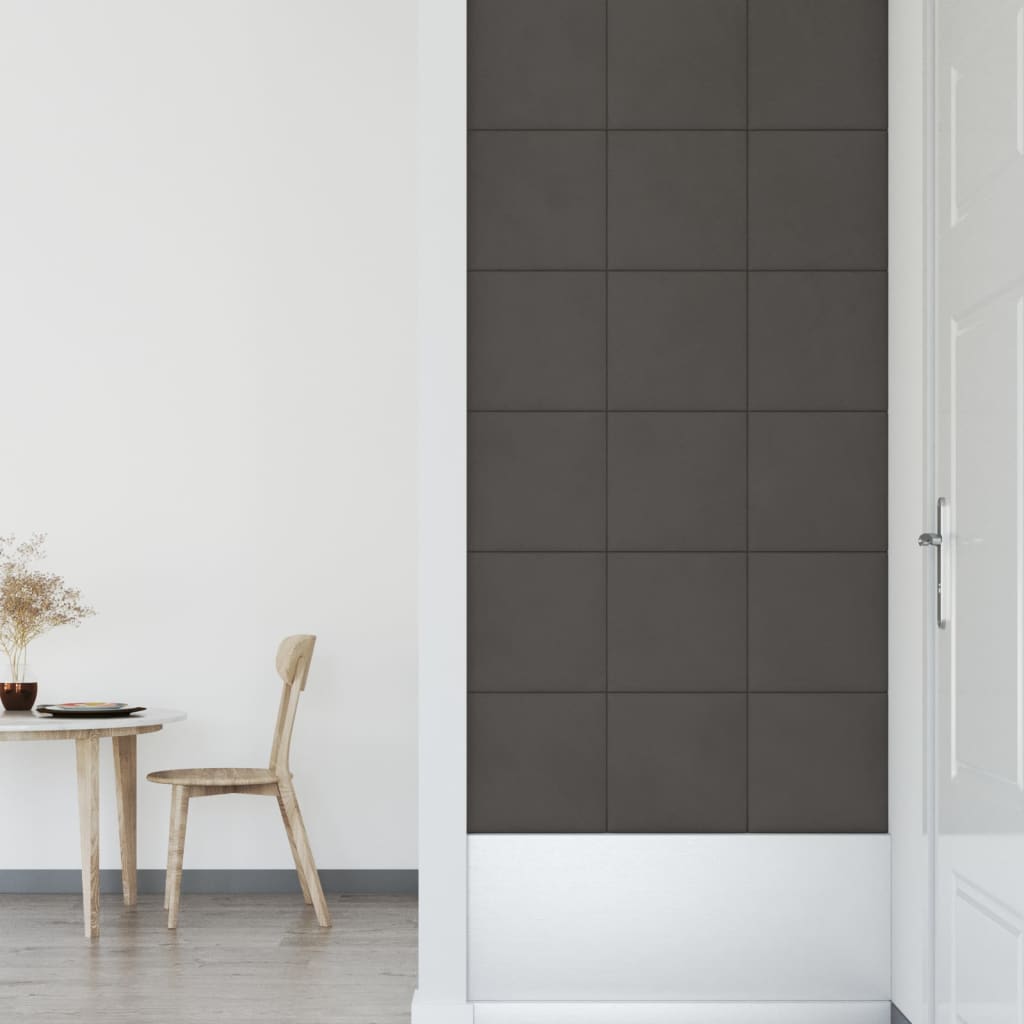 vidaXL Panouri de perete 12 buc. gri închis 30x30 cm catifea 1,08 m² vidaXL Panouri de perete 12 buc. gri închis 30x30 cm catifea 1,08 m²