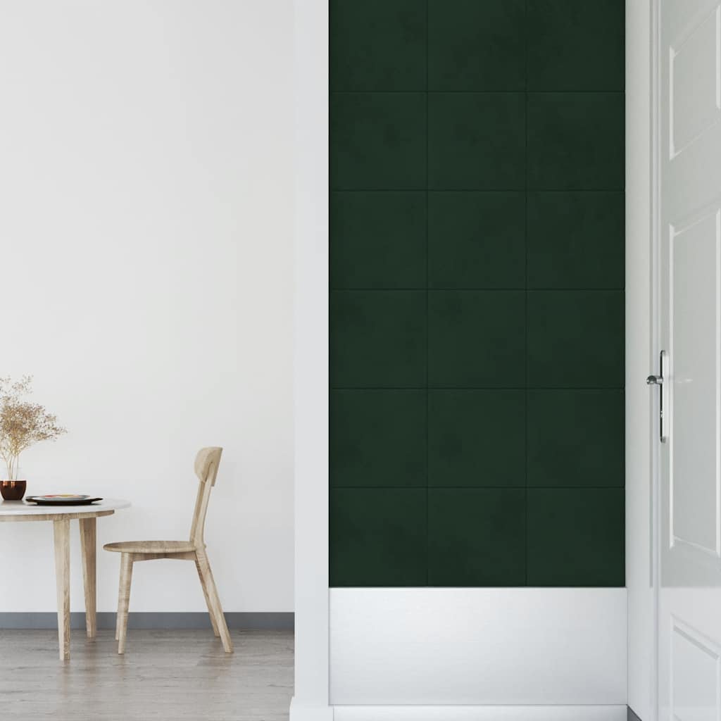 vidaXL Panouri de perete 12 buc. verde închis 30x30 cm catifea 1,08 m² vidaXL Panouri de perete 12 buc. verde închis 30x30 cm catifea 1,08 m²