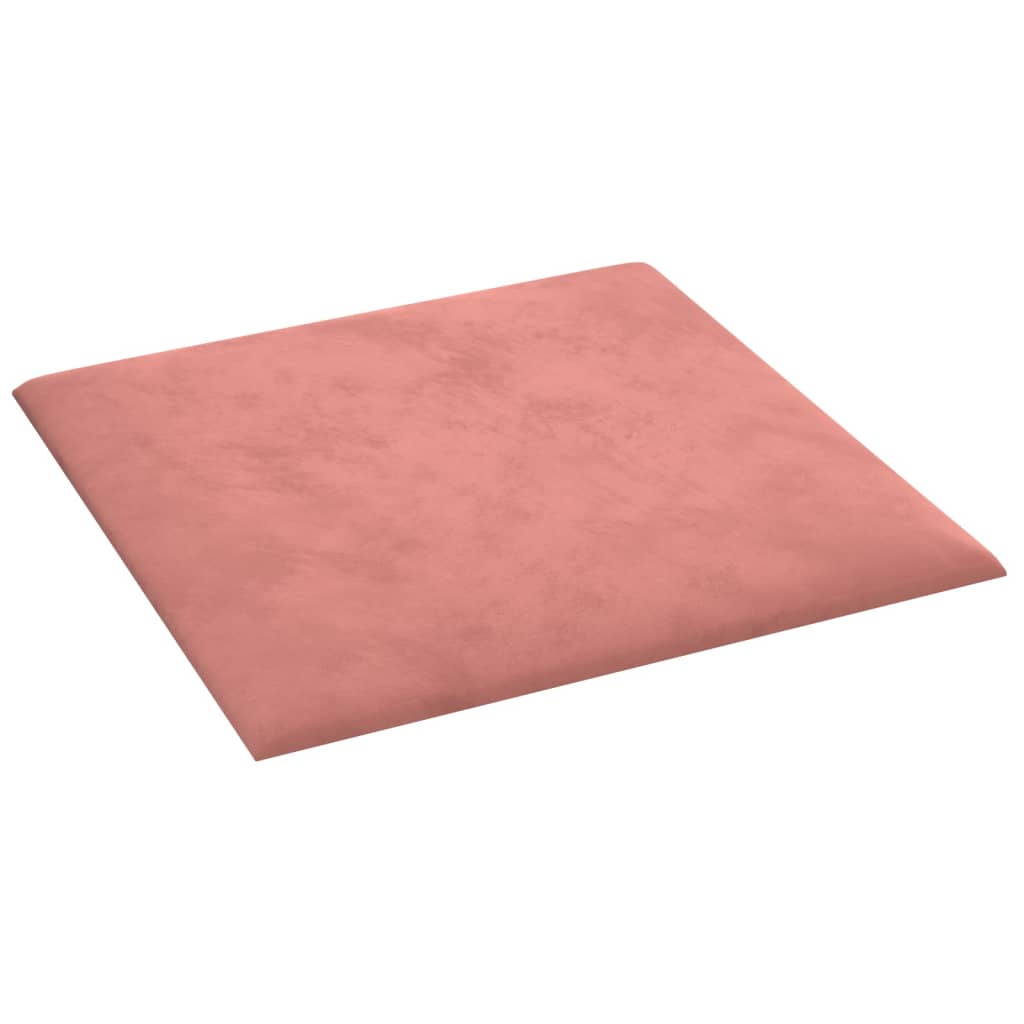 vidaXL Panouri de perete 12 buc. roz 30x30 cm catifea 1,08 m²