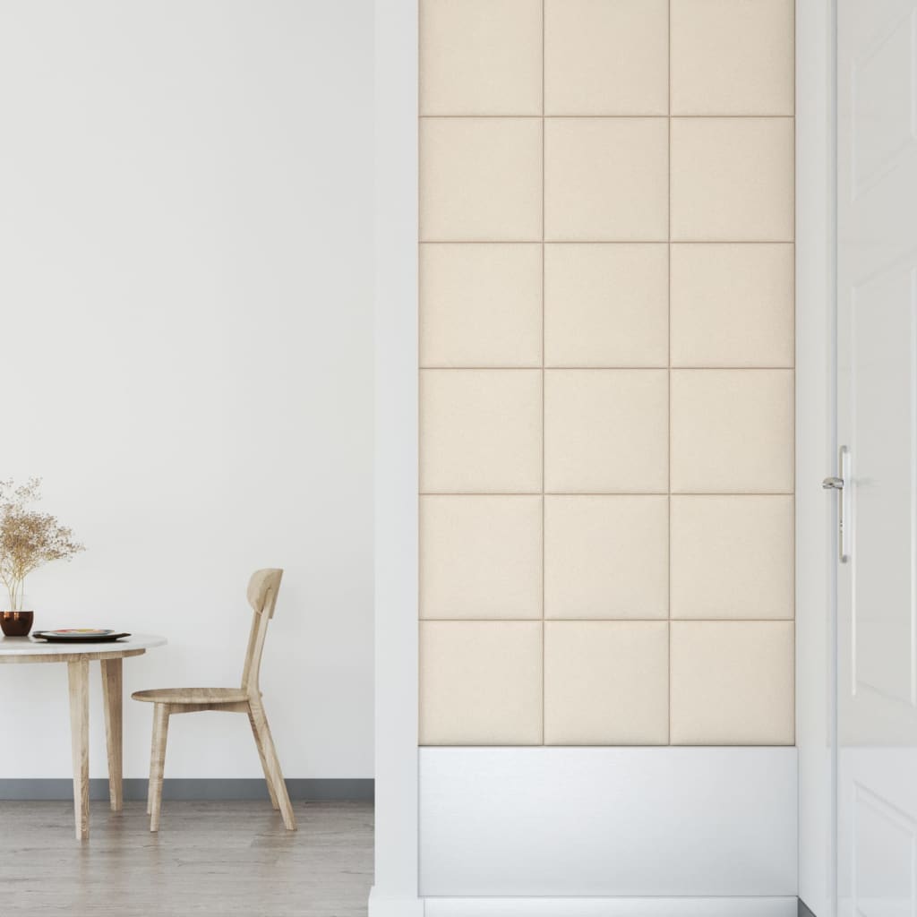 vidaXL Panouri de perete 12 buc. crem 30x30 cm catifea 1,08 m² vidaXL Panouri de perete 12 buc. crem 30x30 cm catifea 1,08 m²