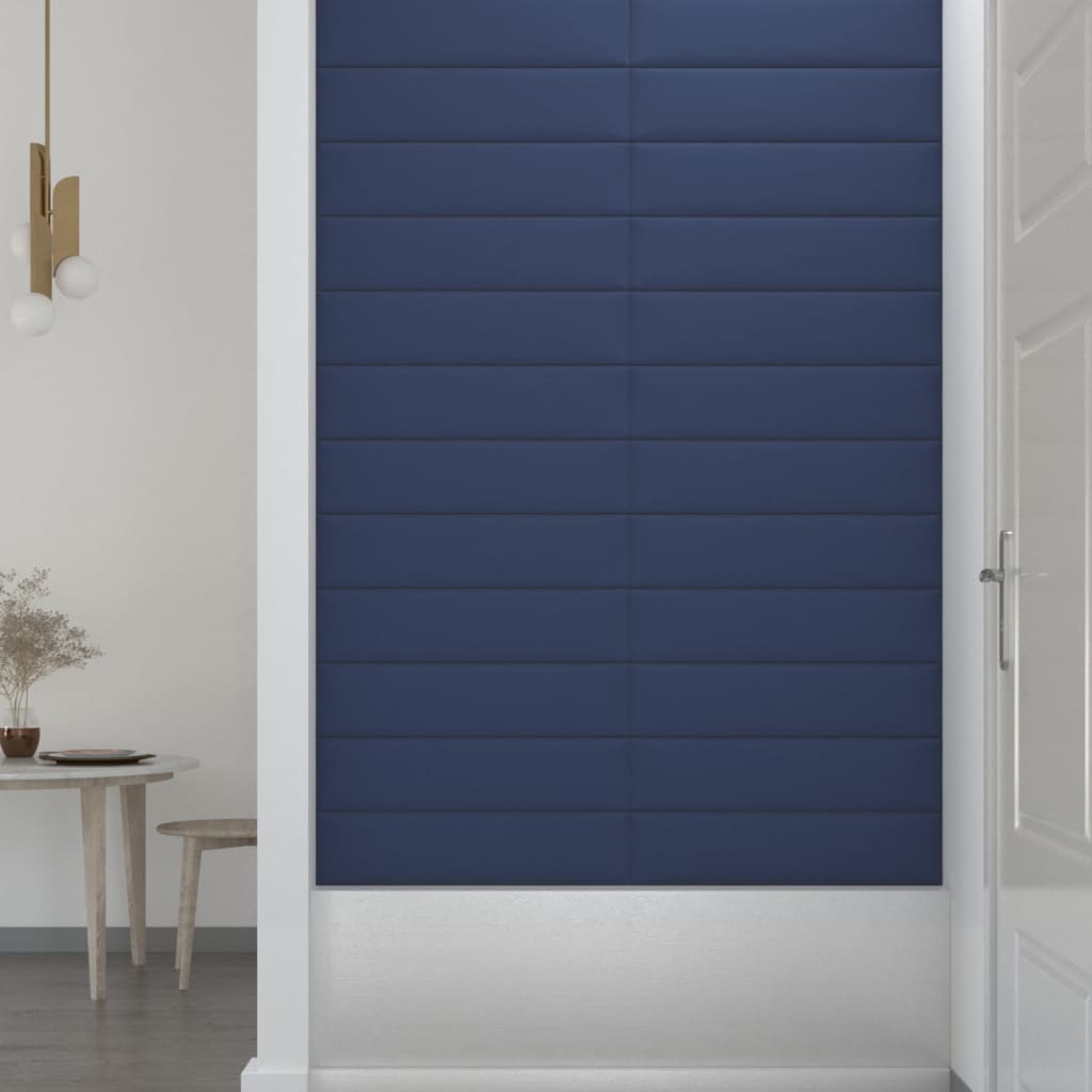 vidaXL Panouri de perete, 12 buc., albastru, 60x15 cm, textil, 1,08 m² vidaXL Panouri de perete, 12 buc., albastru, 60x15 cm, textil, 1,08 m²