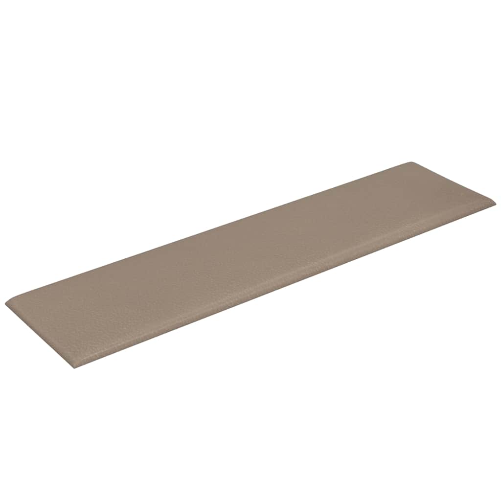 vidaXL Panouri perete 12 buc. cappuccino 60x15 cm piele eco 1,08 m²