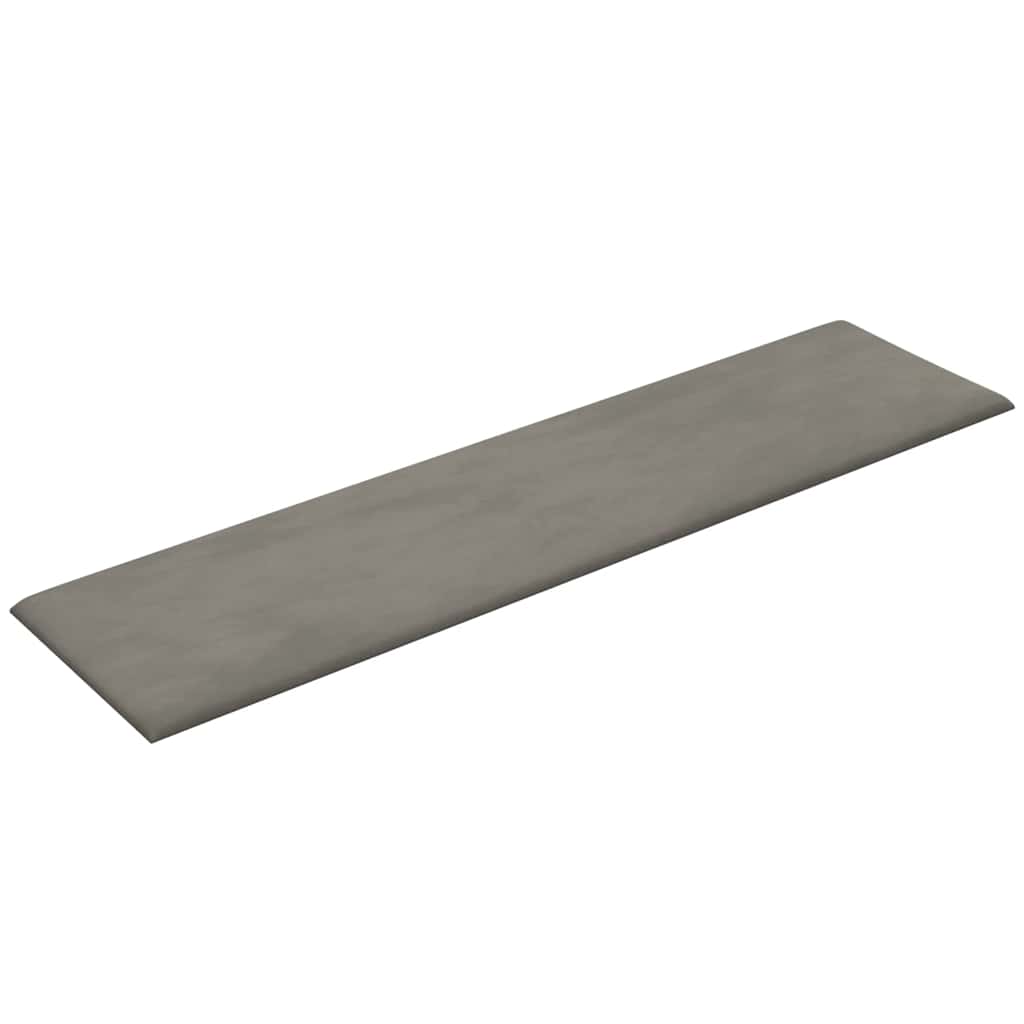 vidaXL Panouri de perete 12 buc. gri deschis 60x15 cm catifea 1,08 m²