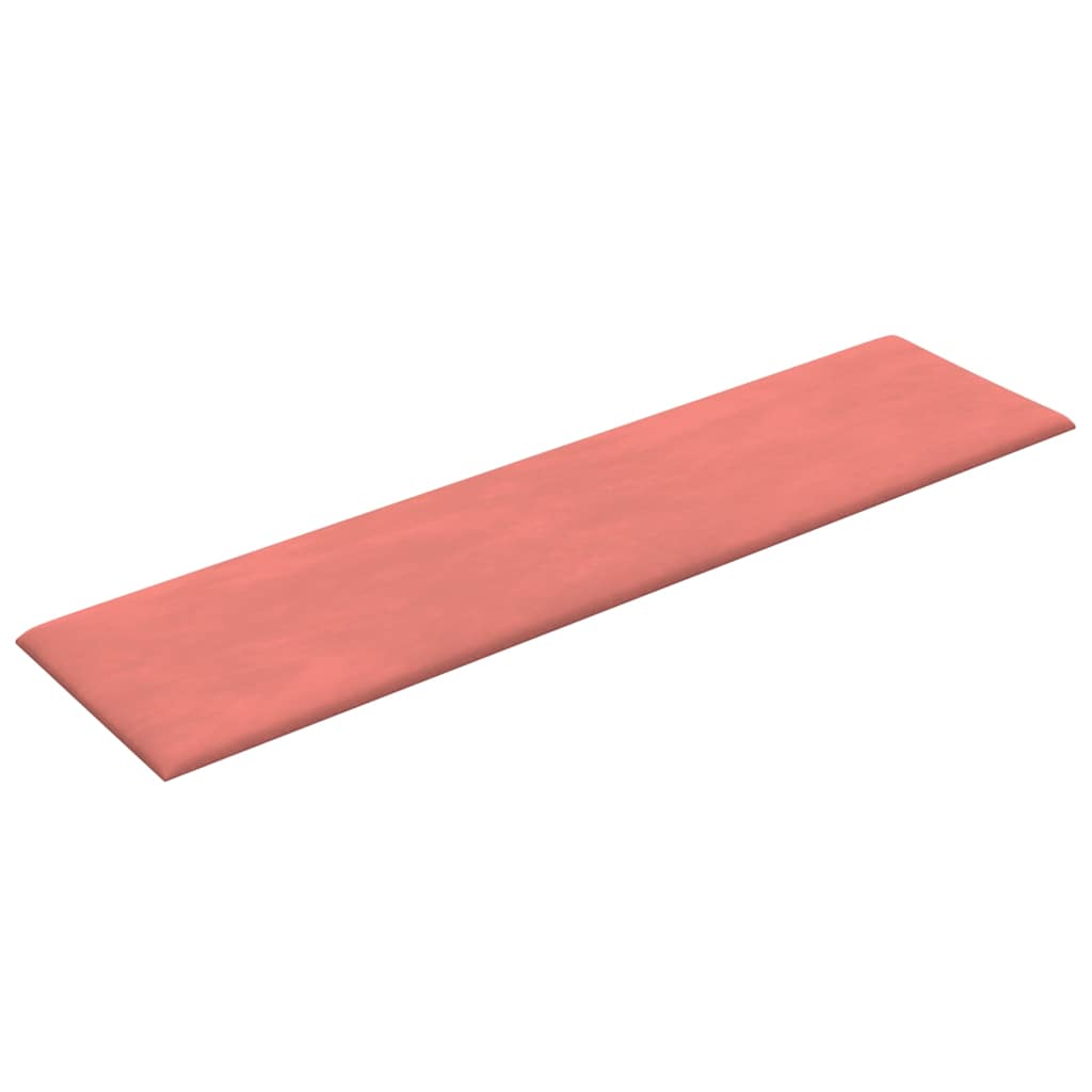 vidaXL Panouri de perete 12 buc. roz 60x15 cm catifea 1,08 m²