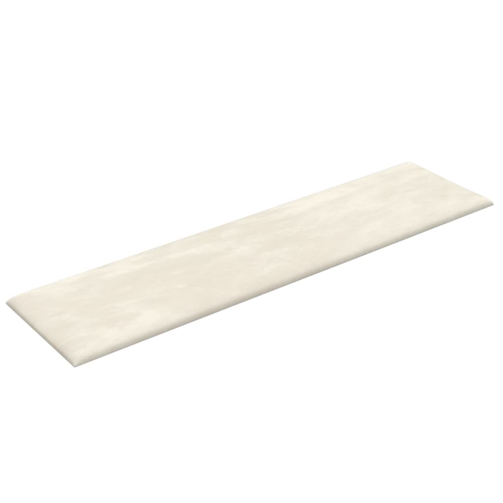 vidaXL Panouri de perete 12 buc. crem 60x15 cm catifea 1,08 m² vidaXL Panouri de perete 12 buc. crem 60x15 cm catifea 1,08 m²