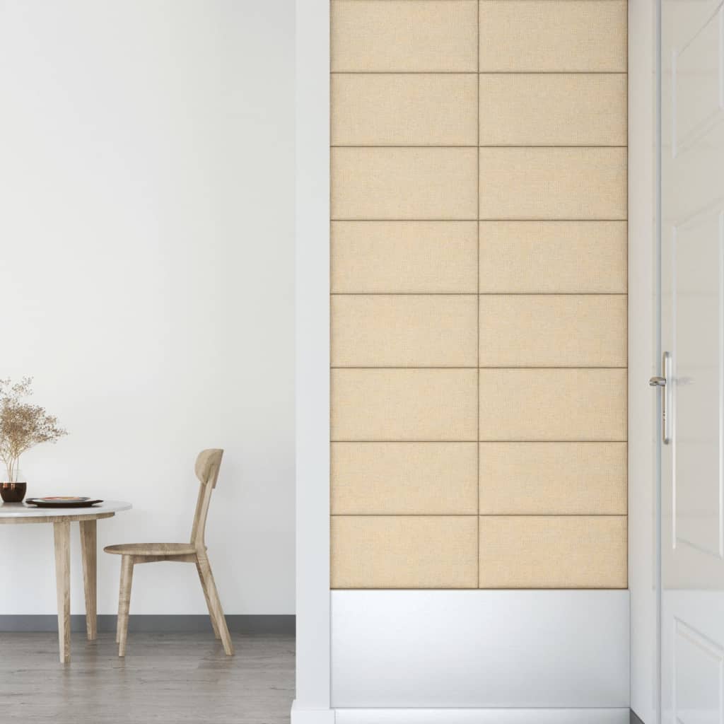 vidaXL Panouri de perete 12 buc. crem 60x30 cm textil 2,16 m² vidaXL Panouri de perete 12 buc. crem 60x30 cm textil 2,16 m²
