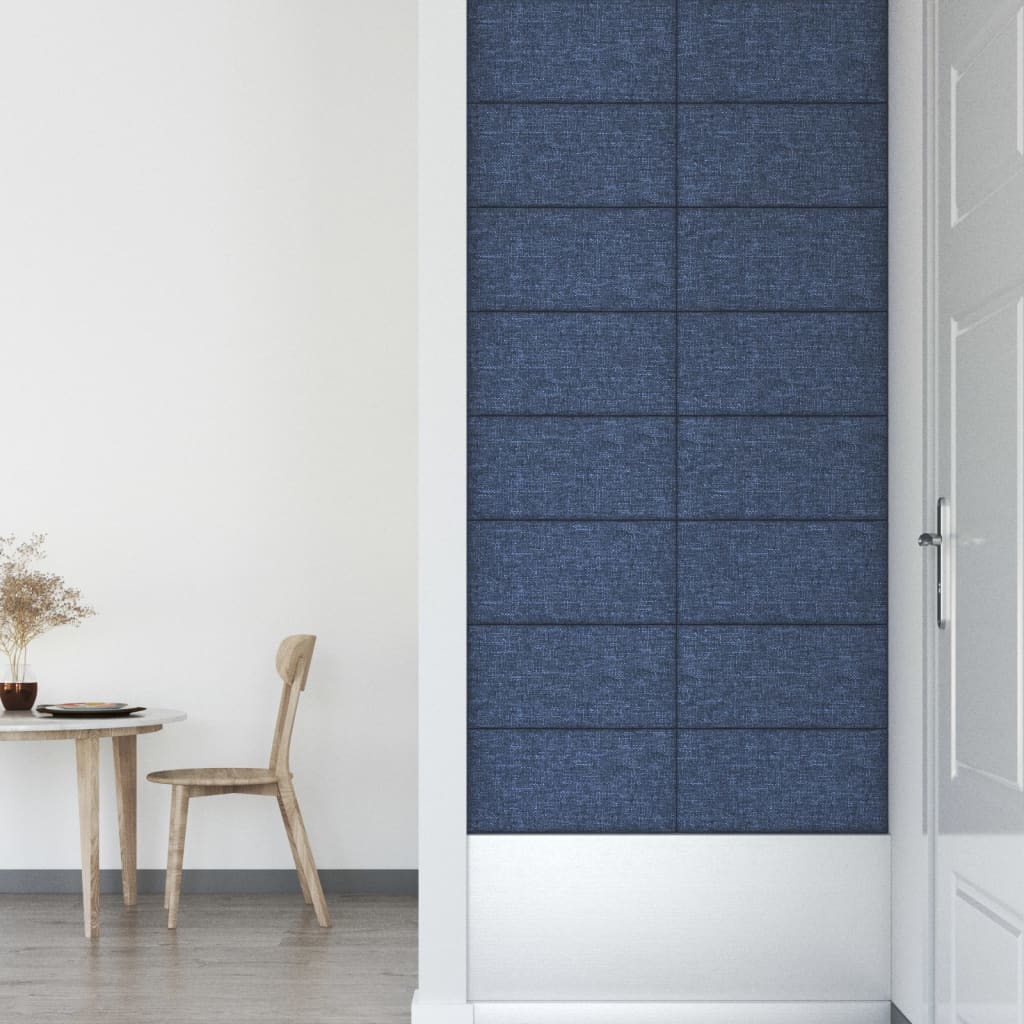 vidaXL Panouri de perete 12 buc. albastru 60x30 cm textil 2,16 m² vidaXL Panouri de perete 12 buc. albastru 60x30 cm textil 2,16 m²