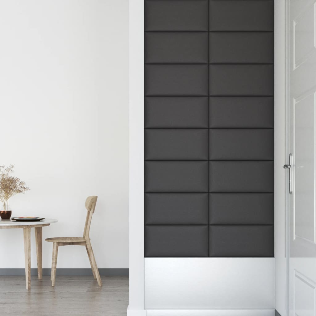 vidaXL Panouri de perete 12 buc. gri 60x30 cm piele ecologică 2,16 m² vidaXL Panouri de perete 12 buc. gri 60x30 cm piele ecologică 2,16 m²