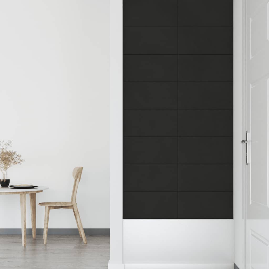 vidaXL Panouri de perete 12 buc. negru 60x30 cm catifea 2,16 m²
