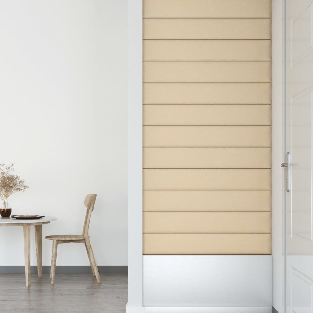 vidaXL Panouri de perete 12 buc. crem 90x15 cm textil 1,62 m² vidaXL Panouri de perete 12 buc. crem 90x15 cm textil 1,62 m²