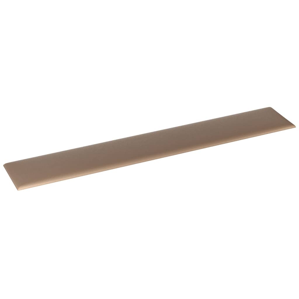 vidaXL Panouri de perete 12 buc. cappuccino 90x15 cm piele eco 1,62 m² vidaXL Panouri de perete 12 buc. cappuccino 90x15 cm piele eco 1,62 m²