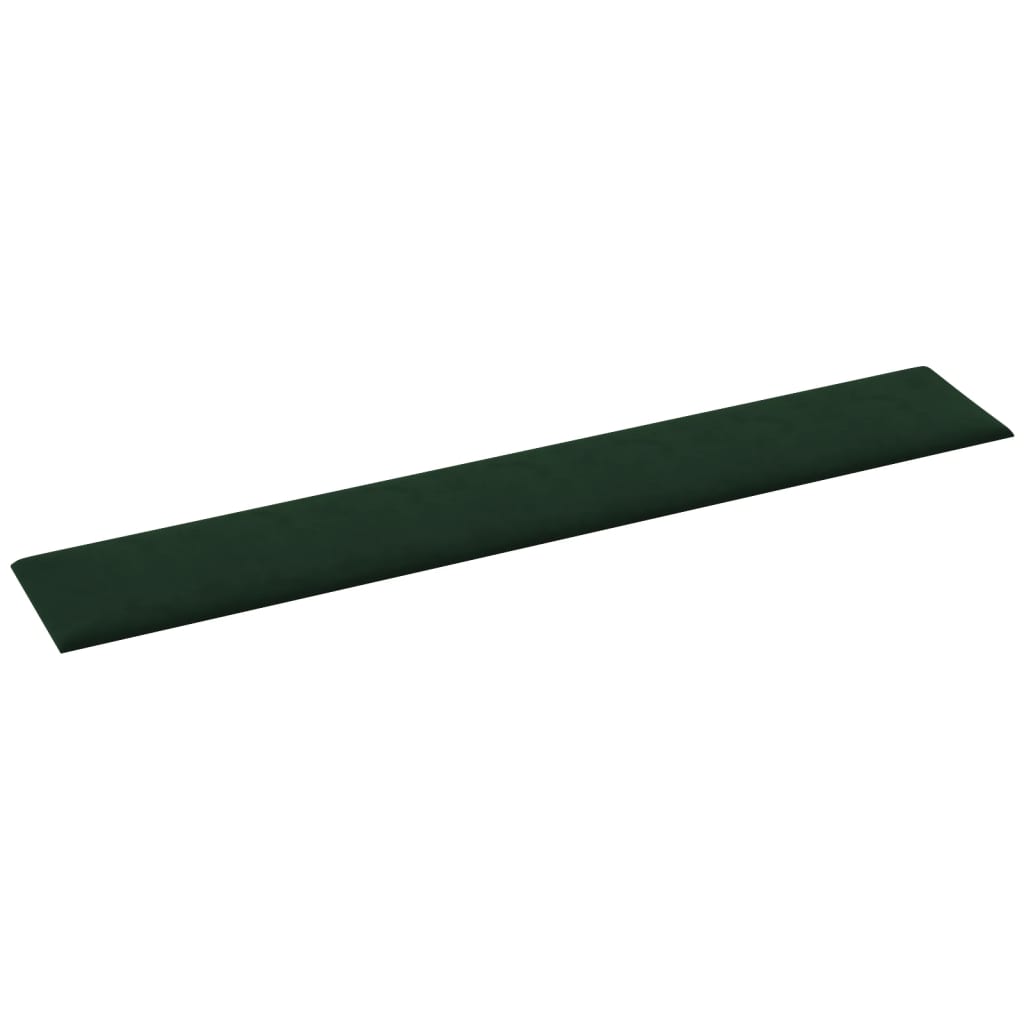 vidaXL Panouri de perete 12 buc. verde închis 90x15 cm catifea 1,62 m²