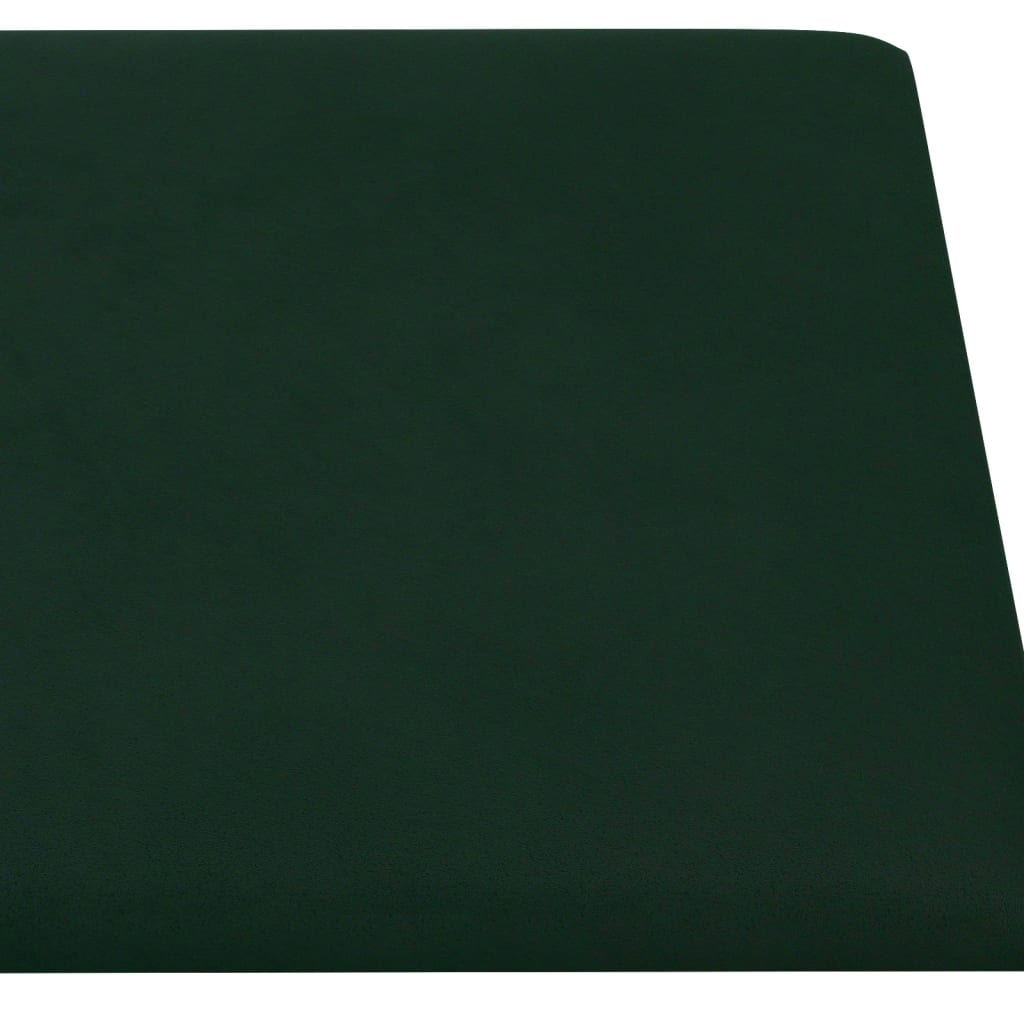 vidaXL Panouri de perete 12 buc. verde închis 90x15 cm catifea 1,62 m²