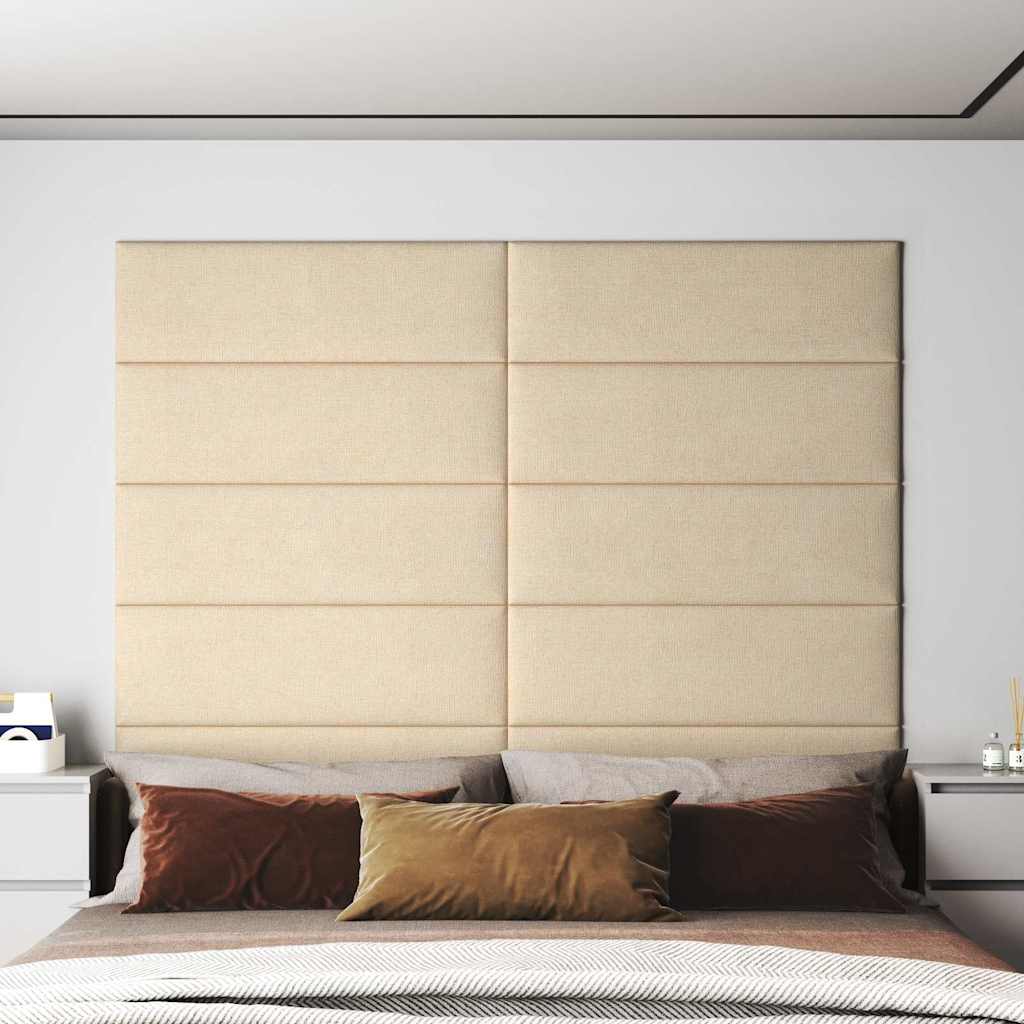vidaXL Panouri de perete 12 buc. crem 90x30 cm textil 3,24 m² vidaXL Panouri de perete 12 buc. crem 90x30 cm textil 3,24 m²