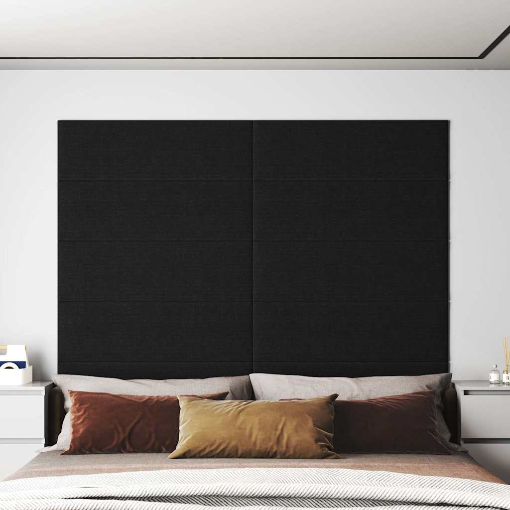 vidaXL Panouri de perete 12 buc. negru 90x30 cm textil 3,24 m²