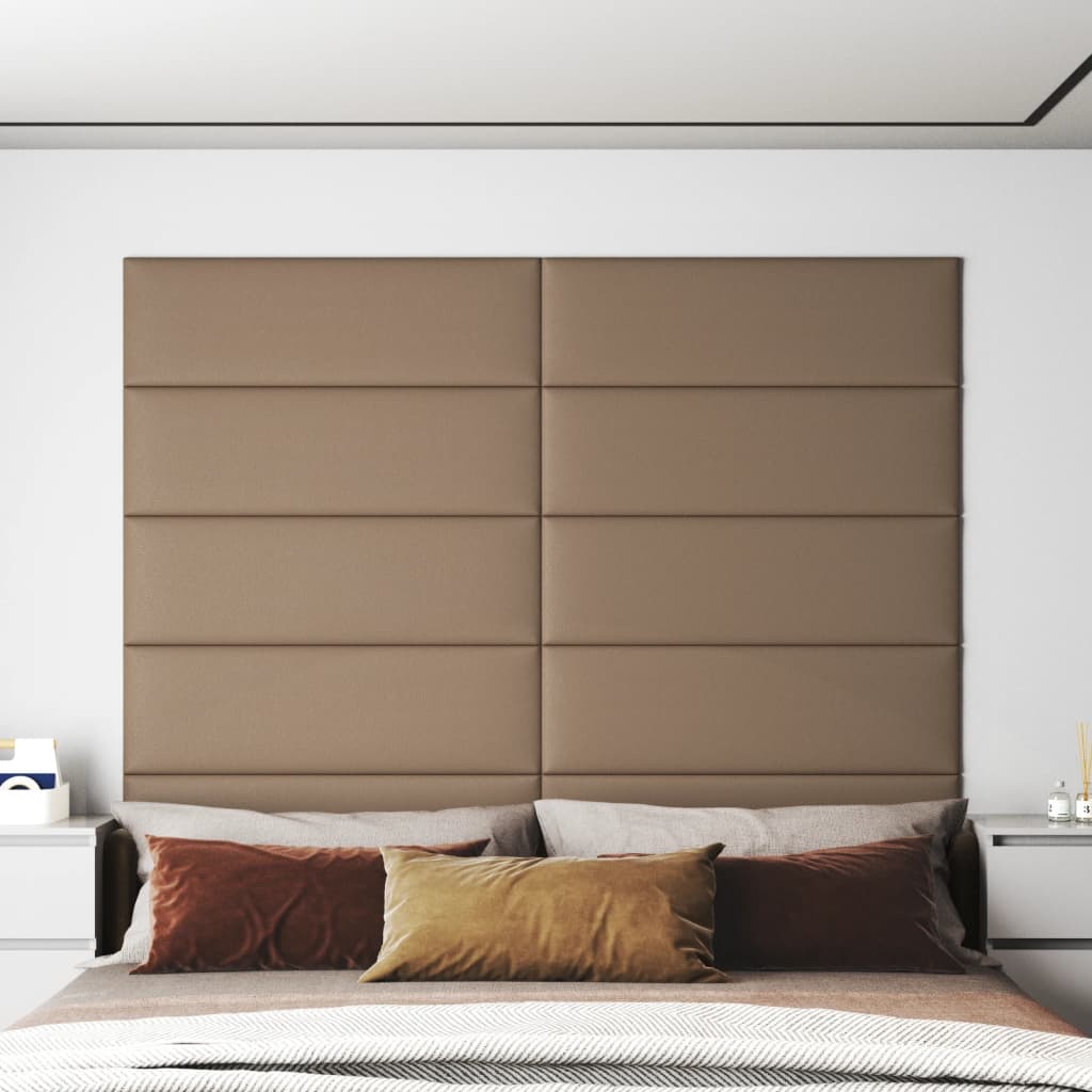 vidaXL Panouri de perete 12 buc. cappuccino 90x30 cm piele eco 3,24 m² vidaXL Panouri de perete 12 buc. cappuccino 90x30 cm piele eco 3,24 m²