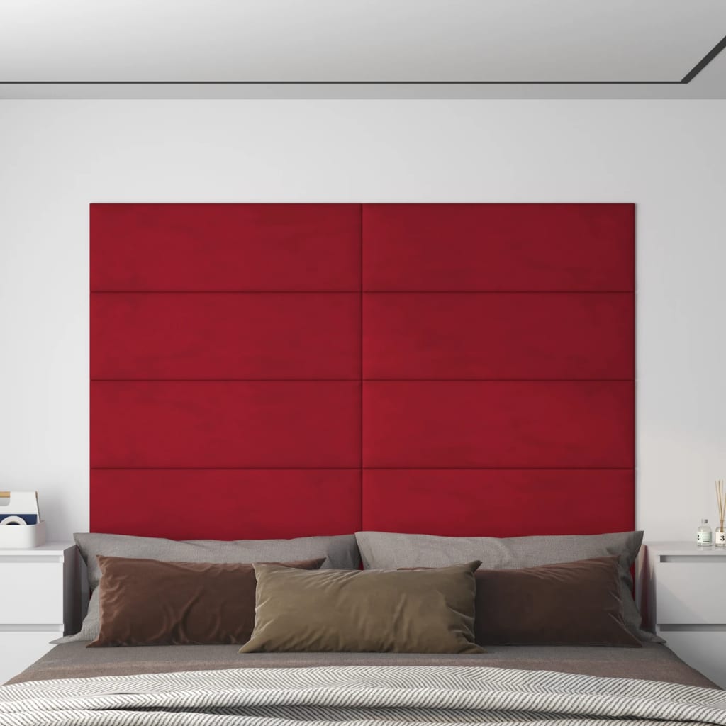 vidaXL Panouri de perete 12 buc. roșu vin 90x30 cm catifea 3,24 m² vidaXL Panouri de perete 12 buc. roșu vin 90x30 cm catifea 3,24 m²