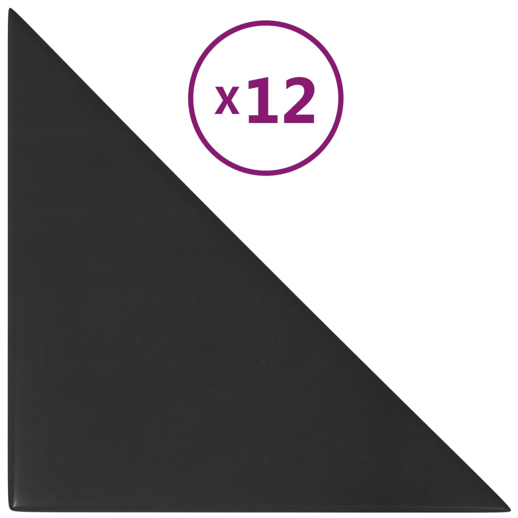 vidaXL Panouri perete 12 buc. negru, 30x30 cm piele ecologică 0,54 m² vidaXL Panouri perete 12 buc. negru, 30x30 cm piele ecologică 0,54 m²