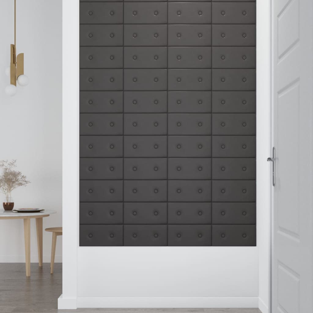vidaXL Panouri de perete 12 buc. gri, 30x15 cm piele ecologică 0,54 m² vidaXL Panouri de perete 12 buc. gri, 30x15 cm piele ecologică 0,54 m²