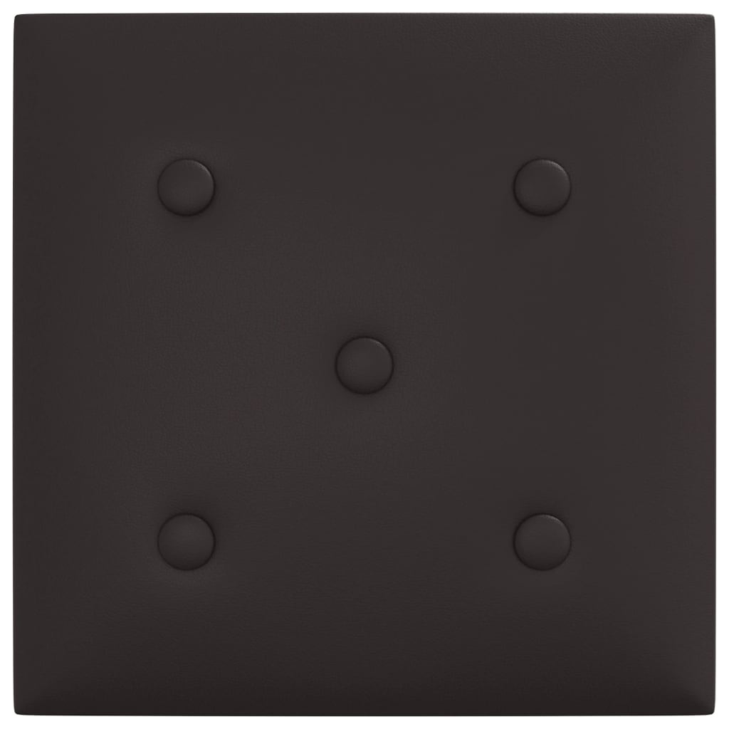 vidaXL Panouri perete 12 buc. negru, 30x30 cm piele ecologică, 1,08 m²