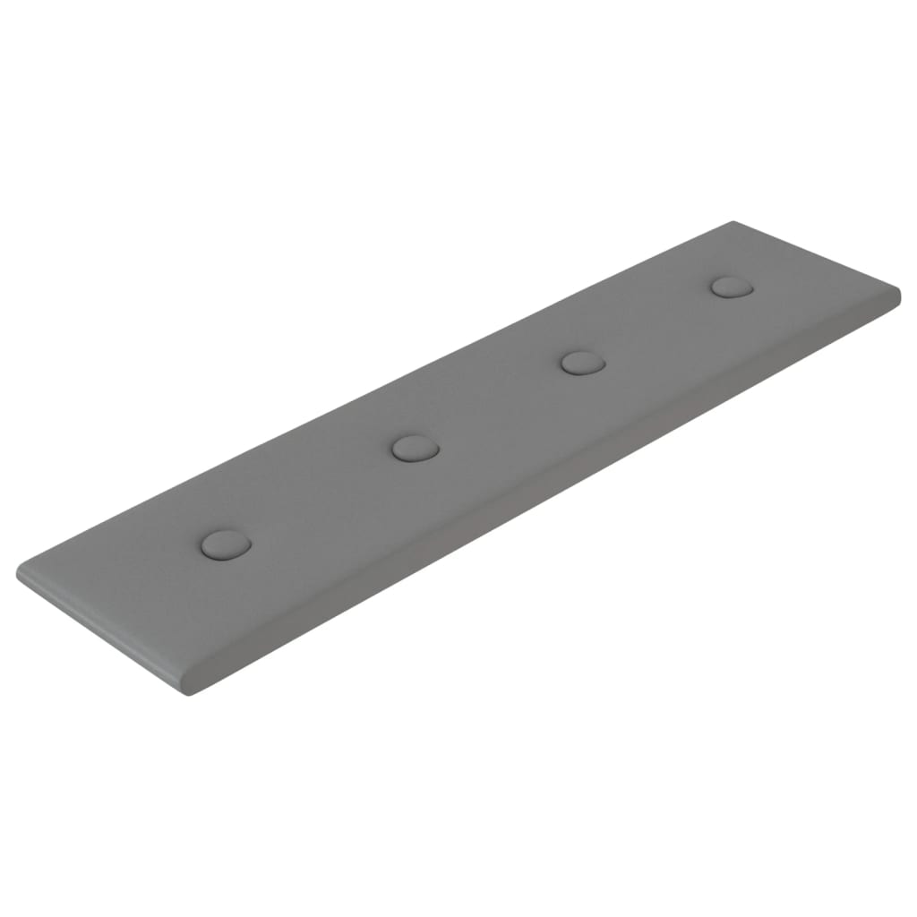 vidaXL Panouri perete 12 buc. gri 60x15 cm, piele ecologică, 1,08 m² vidaXL Panouri perete 12 buc. gri 60x15 cm, piele ecologică, 1,08 m²