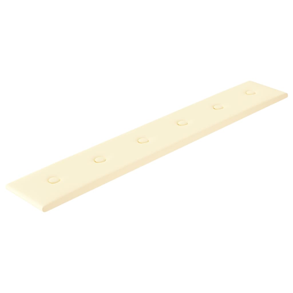 vidaXL Panouri de perete 12 buc. crem 90x15 cm piele ecologică 1,62 m² vidaXL Panouri de perete 12 buc. crem 90x15 cm piele ecologică 1,62 m²
