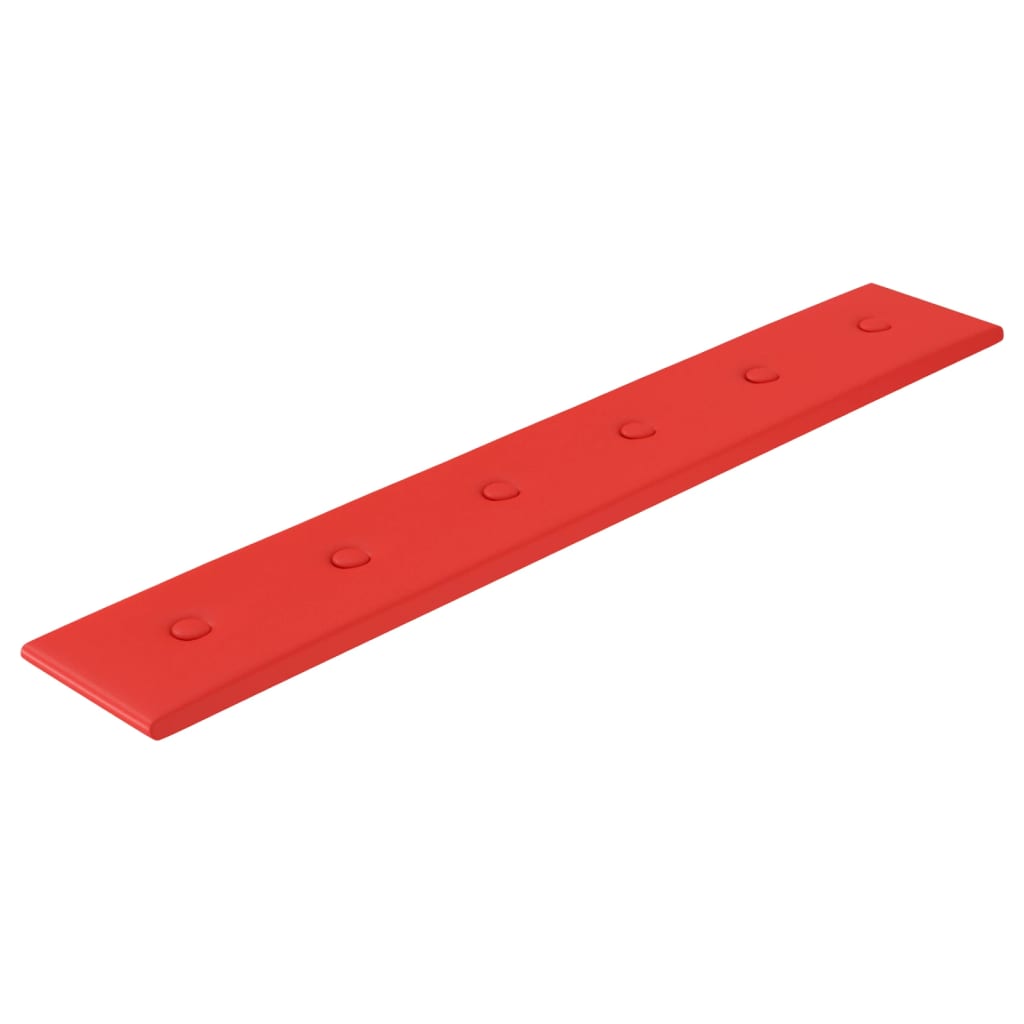vidaXL Panouri de perete 12 buc. roșu 90x15 cm piele ecologică 1,62 m²