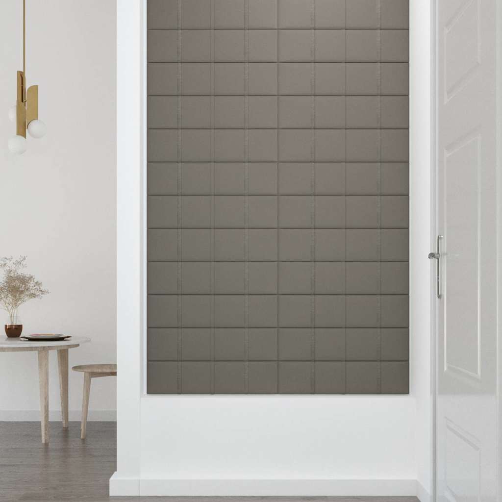 vidaXL Panouri de perete 12 buc. gri deschis 60x15 cm catifea 1,08 m² vidaXL Panouri de perete 12 buc. gri deschis 60x15 cm catifea 1,08 m²